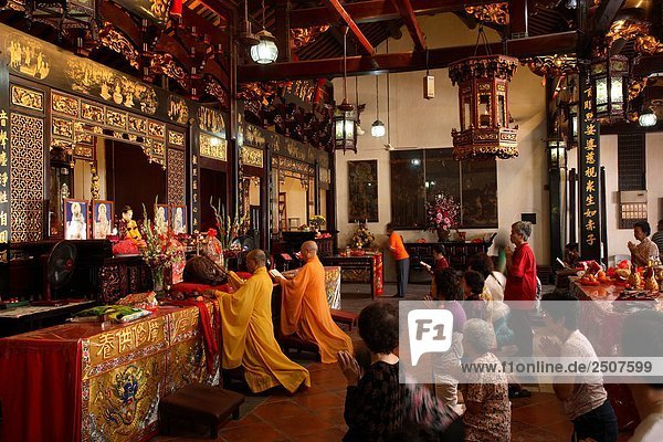 Inside a Chinese Temple in Malacca  Malaysia