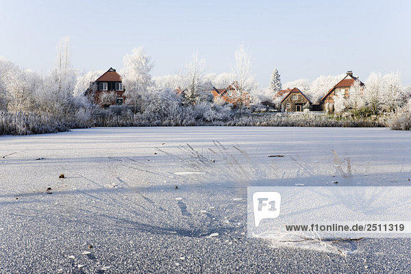 Germany  Lower Saxony  Vahrendorf  winter scenery