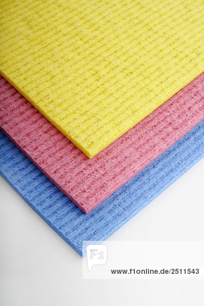 Three cleaning cloths  close up