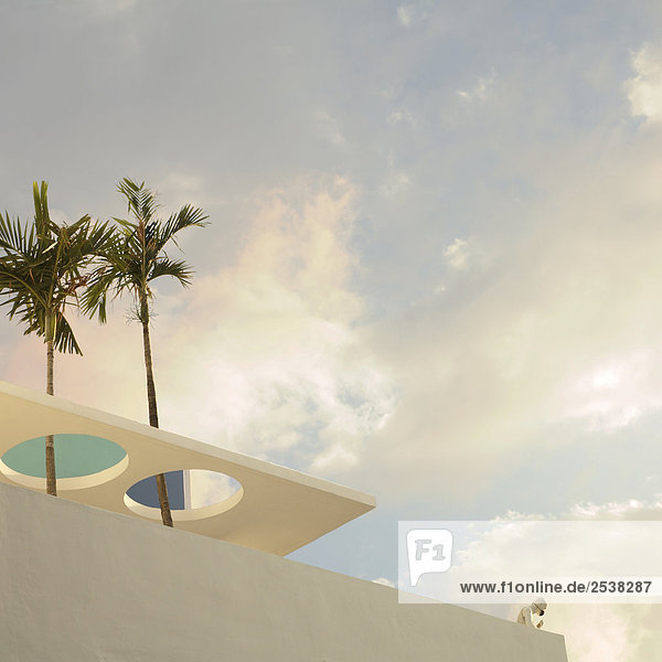Architektonische Detail mit Palmen  Miami Beach  Florida