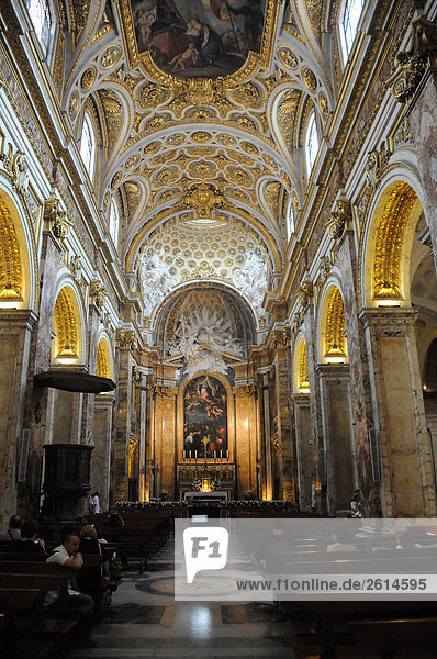 Italy  Lazio  Rome  San Luigi dei Francesi Church  Interior  Main Nave.