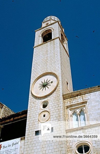 Glockenturm Gradski Zvonik  Lusa Square  Stradun  Dubrovnik  dalmatinischen Küste  Kroatien  Jugoslawien
