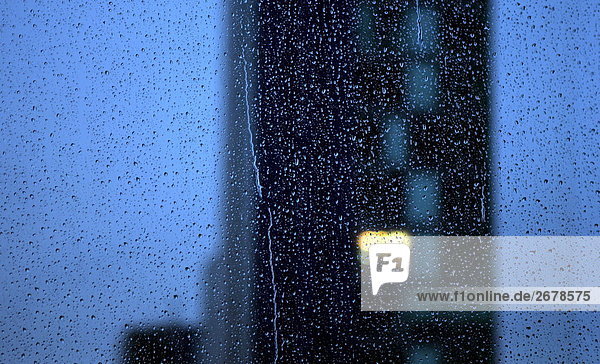 Regentropfen auf Fenster-Glas