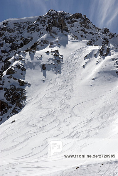 Schweiz  Graubünden  Arosa  Skipisten im Schnee