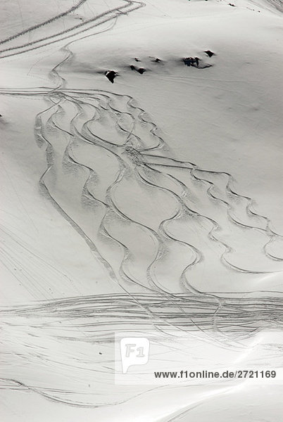 Switzerland  Arosa  tracks in the snow