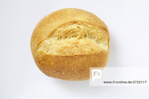 Bread roll against white background  close-up