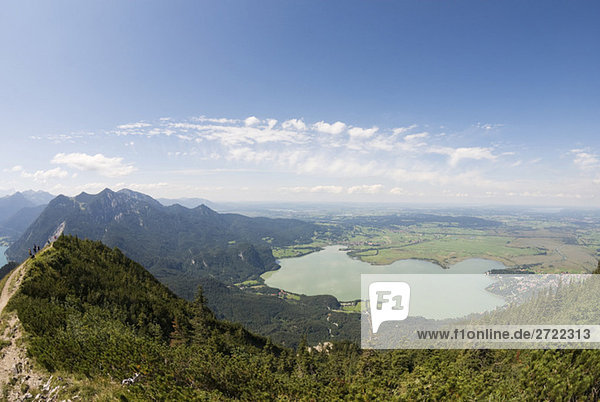 Germany  Bavaria  Kochelsee  view of valley with lake