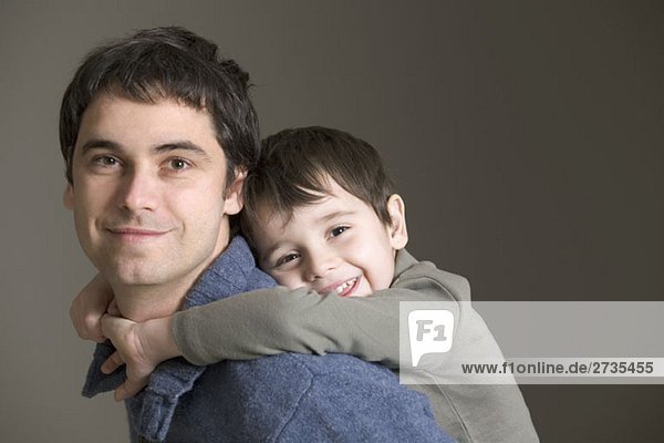 Portrait of a son and father
