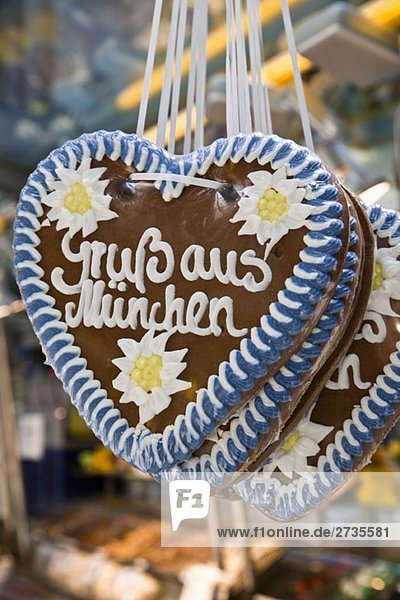 Heart shaped cookies  Munich  Germany