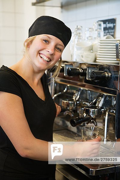 A woman working in a cafÈ Sweden.