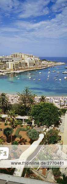 View over St. George's Bay Malta Mediterranean Europe