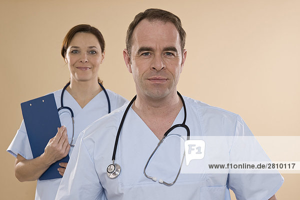 Portrait of doctors with stethoscopes