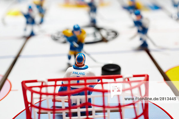 Eishockey Spiel Schweden Vs Finnland Nahaufnahme.
