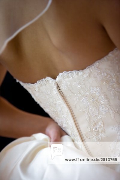 Wedding dress close-up Sweden.