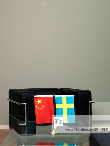 Flags in einem Büro Schweden.