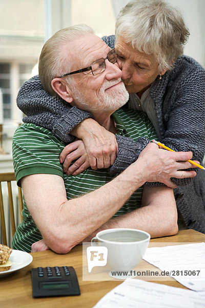 An elderly couple at home Sweden.