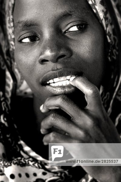 Afrika  Sansibar  Jambiani. Young Portrait einer Frau
