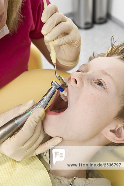 Boy at dentist