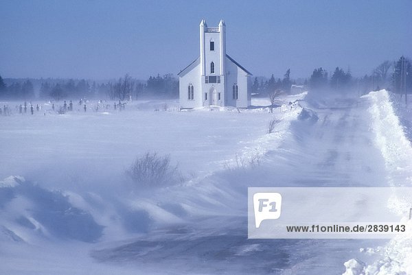 Neue Dominion Kirche in Winter  Prince Edward Island  Kanada.