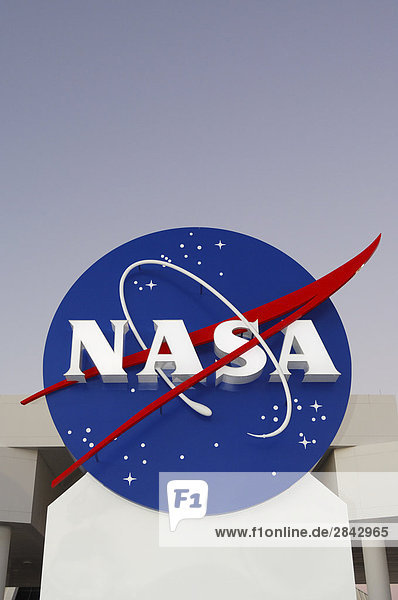NASA sign at Kennedy Space Center  Florida  USA