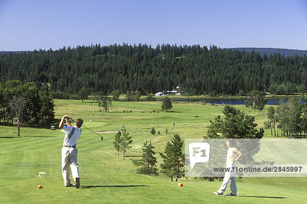 Golfing at 108 Mile Golf course  British Columbia  Canada.