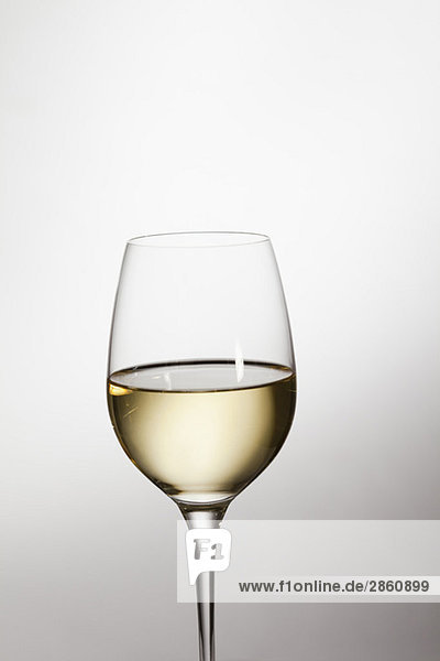 Glass of white wine  close-up