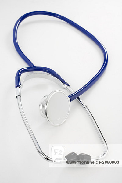 Stethoscope on white background  elevated view