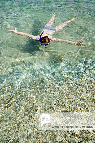 Greece  Ithaca  Woman snorkelling
