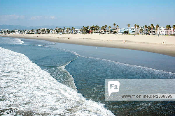 Surf on beach  Venice Beach  San Fernando Valley  Santa Monica  Santa Monica Bay  Los Angeles County  California  USA