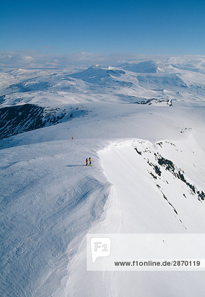 Ansicht von Schnee bedeckt Berge Sarek Schweden.