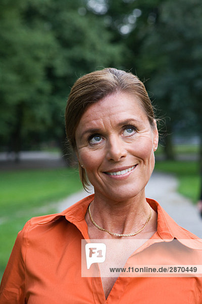 A woman in a park Stockholm Sweden.
