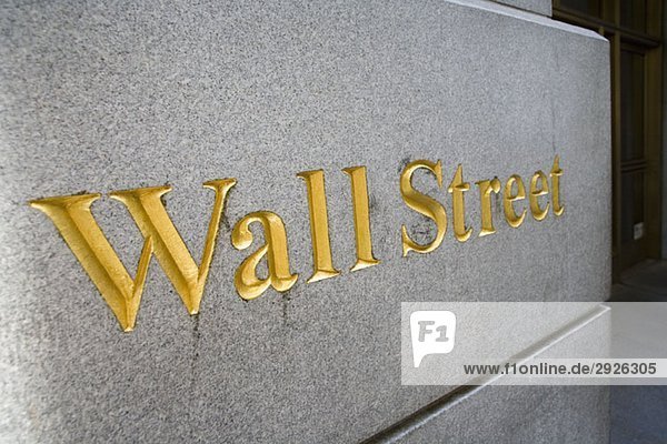 Schild für'Wall Street'  Manhattan  New York City