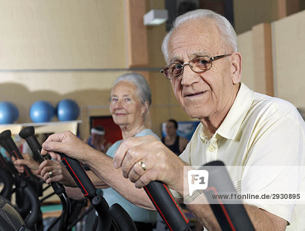 seniors training at gym