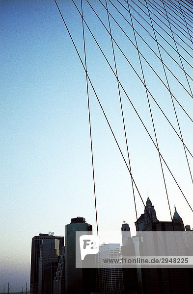 New York City Skyline von Brooklyn Bridge