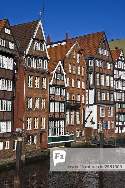 Historic timber-framed houses in Hamburg  Deichstrasse  Nikolaifleet  Altstadt district  Hamburg  Germany  Europe