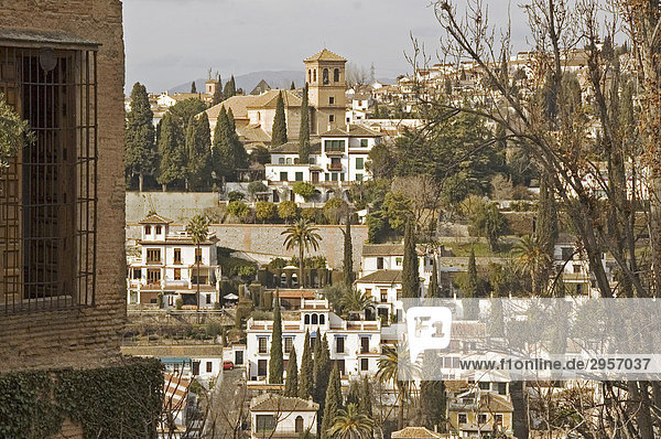 Granada viewed from the Alhambra  Granada  Andalusia  Spain
