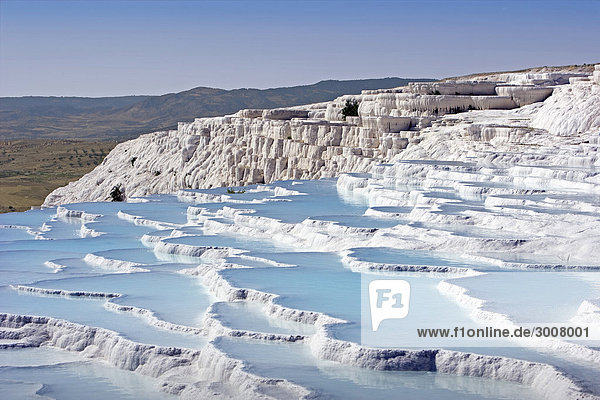 Wasser Ereignis Heiße Quelle Natur Veranda UNESCO-Welterbe Kalkstein Pamukkale Türkei