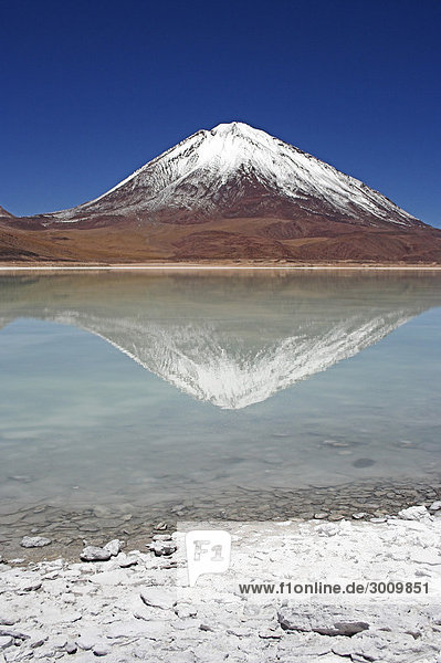 Laguna Verde and Licancabur volcano  Bolivia near the border to Chile  South America