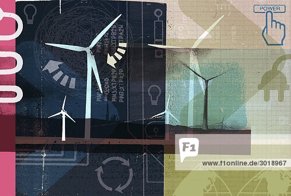 Collage zu erneuerbarer Energie