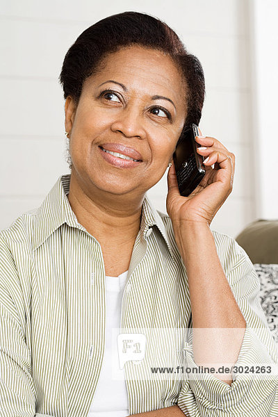 Mature woman on cellphone