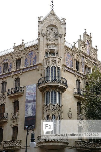 Hausfassade in Palma de Mallorca  Mallorca  Spanien  Flachwinkelansicht