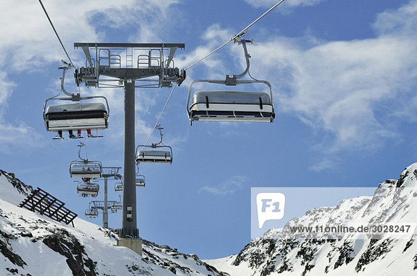 Austria  Tyrol  Stubai Glacier  Fernau Ski lift