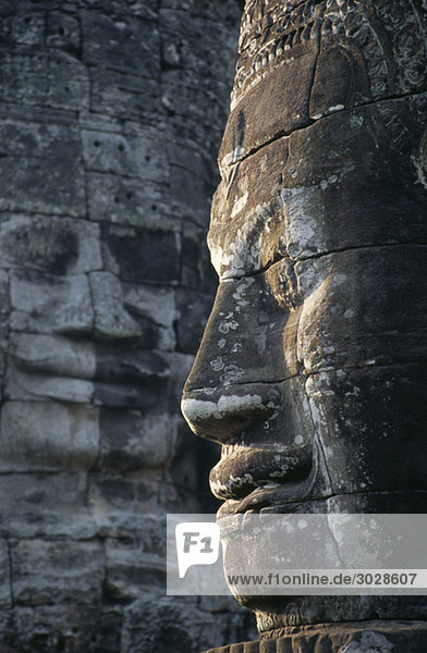 Cambodia  Siem Reap  Bayon Temple  Carved face