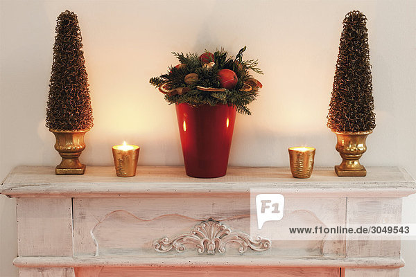 Advent  candles  chimney  Christmas  decoration  decoration  for Christmas  parties  symbols  tea lights  Weihnachtsdekoration
