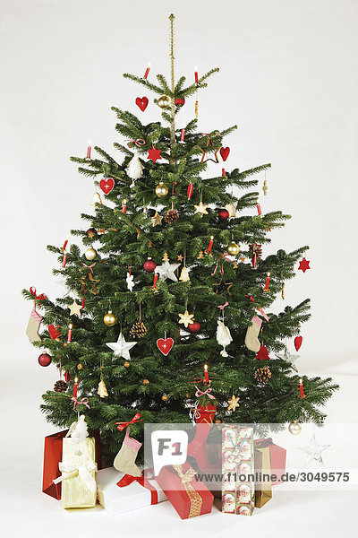 Christmas  Christmas gifts  Christmas tree  Christmas tree  fir-tree  packages  parties  presents  red  studio  symbols  tree  tree jewellery