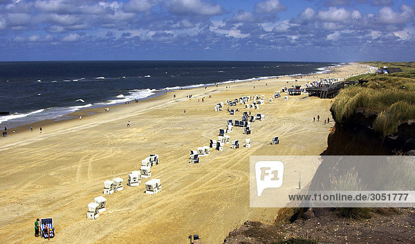 Germany  North Sea  Schleswig-Holstein  Sylt island: People on a beach during the holiday season
