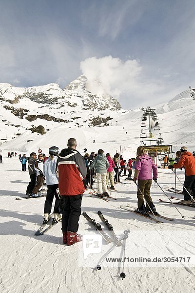 Italy  Aosta Valley  Cervinia  ski plant