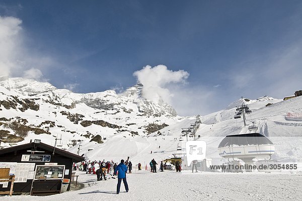 Skipiste Piste Breuil-Cervinia Aostatal Italien