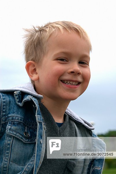 Portrait of a smiling boy Linkoping Sweden