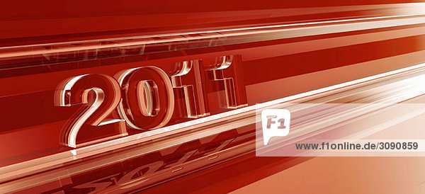 2011 im roten Hintergrund